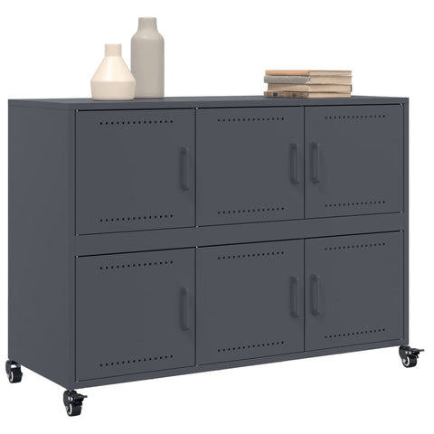 vidaXL Sideboard Anthrazit 100,5x39x72 cm Stahl