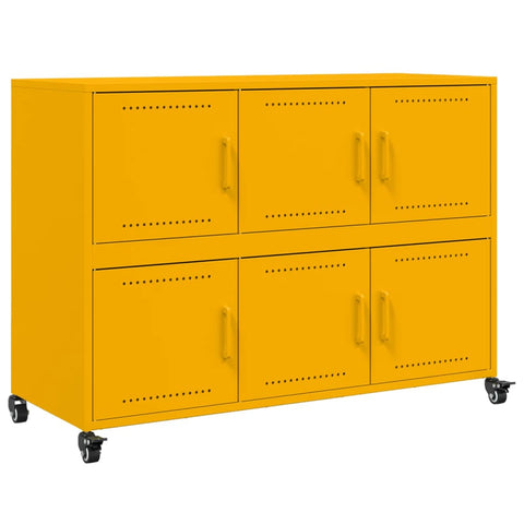 vidaXL Sideboard Senfgelb 100,5x39x72 cm Stahl