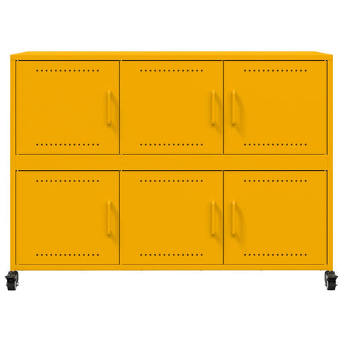 vidaXL Sideboard Senfgelb 100,5x39x72 cm Stahl