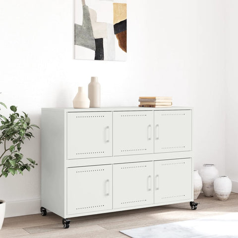 vidaXL Sideboard Weiß 100,5x39x72 cm Stahl