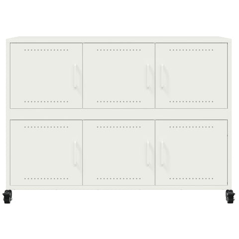 vidaXL Sideboard Weiß 100,5x39x72 cm Stahl