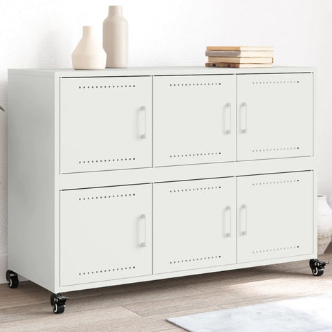 vidaXL Sideboard Weiß 100,5x39x72 cm Stahl