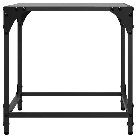 vidaXL Couchtisch mit Glasplatte Schwarz Transparent 40x40x40 cm Stahl