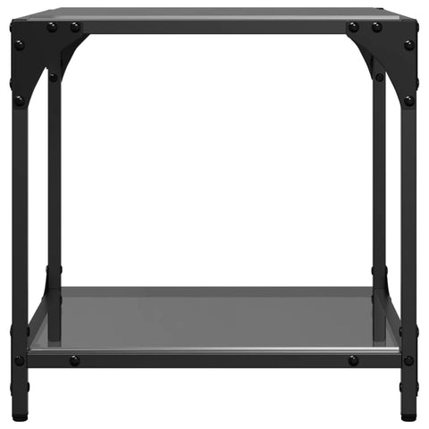 vidaXL Couchtisch mit Glasplatte Schwarz Transparent 40x40x40 cm Stahl