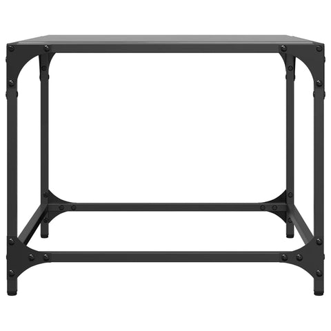 vidaXL Couchtisch mit Glasplatte Schwarz 50x50x40 cm Stahl