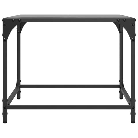 vidaXL Couchtisch mit Glasplatte Schwarz 50x50x40 cm Stahl