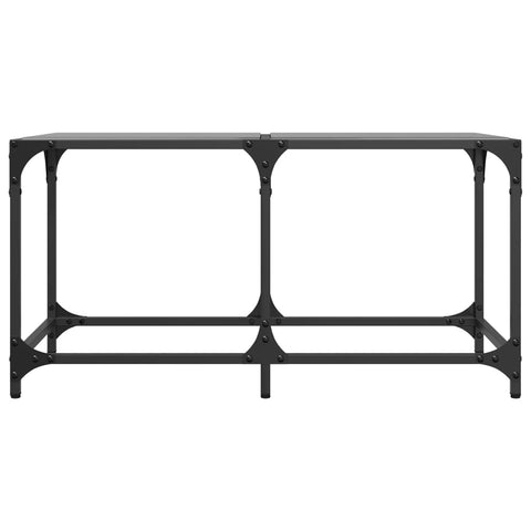 vidaXL Couchtisch mit Glasplatte Schwarz 78,5x40x40 cm Stahl