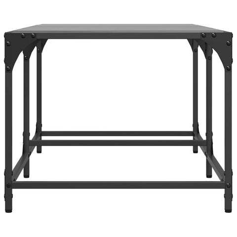 vidaXL Couchtisch mit Glasplatte Schwarz 98,5x50x40 cm Stahl