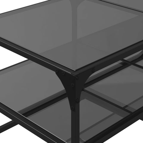 vidaXL Couchtisch mit Glasplatte Schwarz 98,5x50x45 cm Stahl