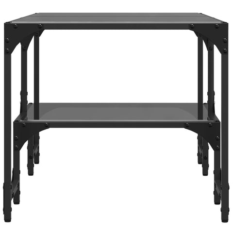 vidaXL Couchtisch mit Glasplatte Schwarz 98,5x50x45 cm Stahl