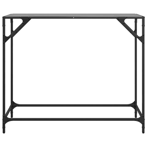 vidaXL Konsolentisch mit Glasplatte Schwarz 98x35x81 cm Stahl