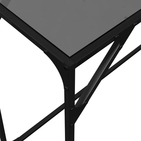 vidaXL Konsolentisch mit Glasplatte Schwarz 98x35x81 cm Stahl