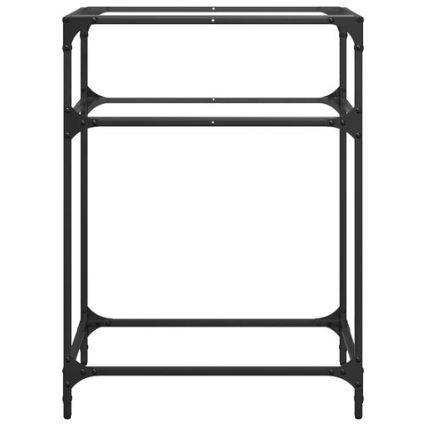 vidaXL Konsolentisch mit Glasplatte Transparent 60x35x81 cm Stahl