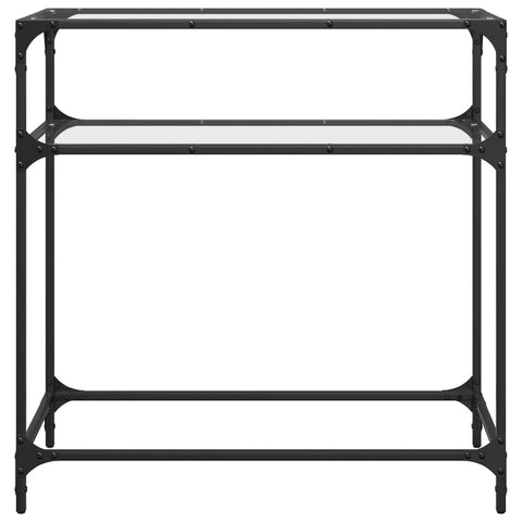 vidaXL Konsolentisch mit Glasplatte Transparent 80x35x81 cm Stahl