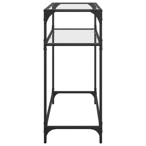 vidaXL Konsolentisch mit Glasplatte Transparent 80x35x81 cm Stahl