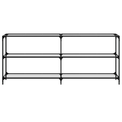 vidaXL Konsolentisch mit Glasplatte Transparent 194,5x30x81 cm Stahl