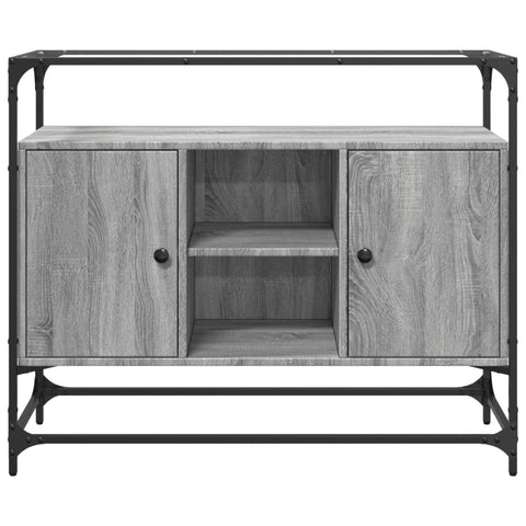 Sideboard mit Glasplatte Grau Sonoma 98x35x81 cm Holzwerkstoff