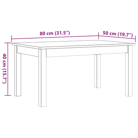 vidaXL Couchtisch Wachsbraun 80x50x40 cm Massivholz Kiefer