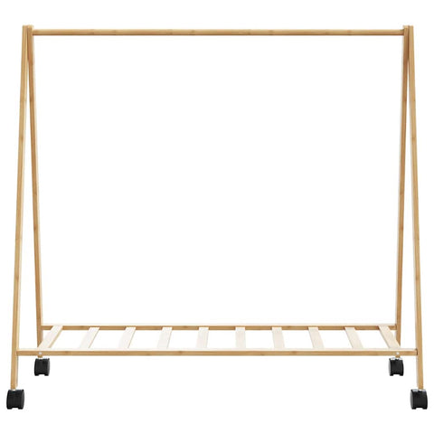 vidaXL Kleiderständer mit Ablagen und Rollen 106x34x106,5 cm Bambus