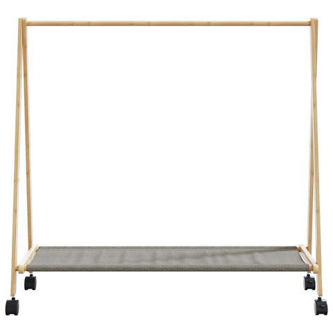 vidaXL Kleiderständer mit Ablagen und Rollen 106x34x106,5 cm Bambus