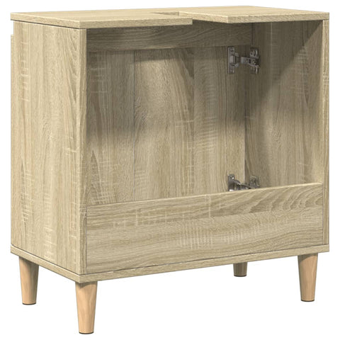 vidaXL Waschbeckenunterschrank Sonoma-Eiche 58x33x60 cm Holzwerkstoff