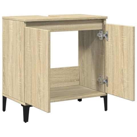 vidaXL Waschbeckenunterschrank Sonoma-Eiche 58x33x60 cm Holzwerkstoff