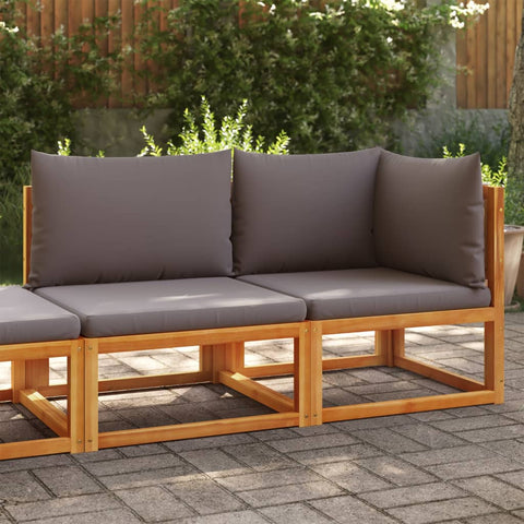 Gartensofa mit Kissen 2-Sitzer Massivholz Akazie