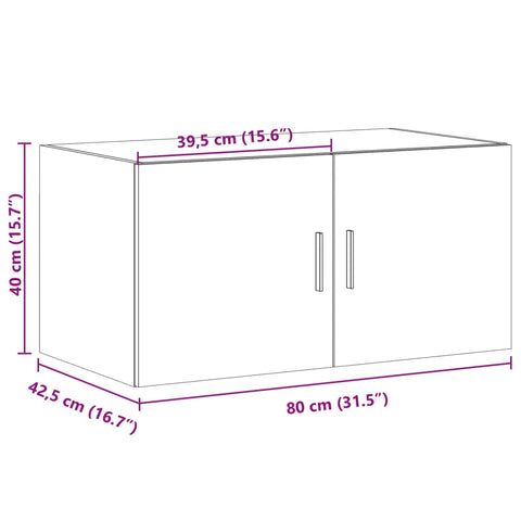 vidaXL Wandschrank Betongrau 80x42,5x40 cm Holzwerkstoff