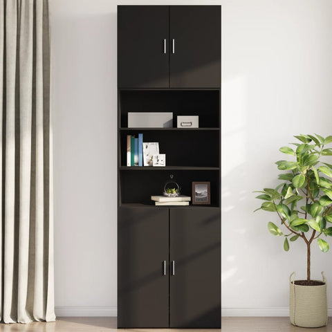 vidaXL Wandschrank Schwarz 80x42,5x64 cm Holzwerkstoff