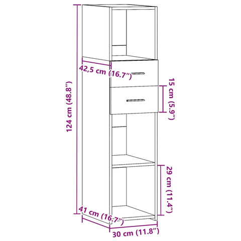 vidaXL Highboard Weiß 30x42,5x124 cm Holzwerkstoff