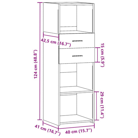 vidaXL Highboard Weiß 40x42,5x124 cm Holzwerkstoff