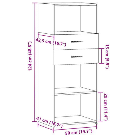 vidaXL Highboard Weiß 50x42,5x124 cm Holzwerkstoff