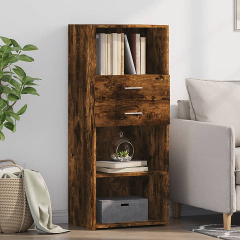 vidaXL Highboard Räuchereiche 50x42,5x124 cm Holzwerkstoff