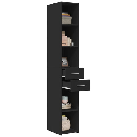 vidaXL Highboard Schwarz 30x42,5x185 cm Holzwerkstoff