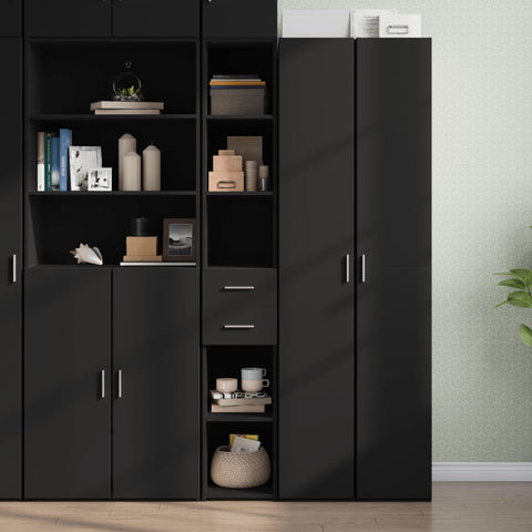 vidaXL Highboard Schwarz 30x42,5x185 cm Holzwerkstoff