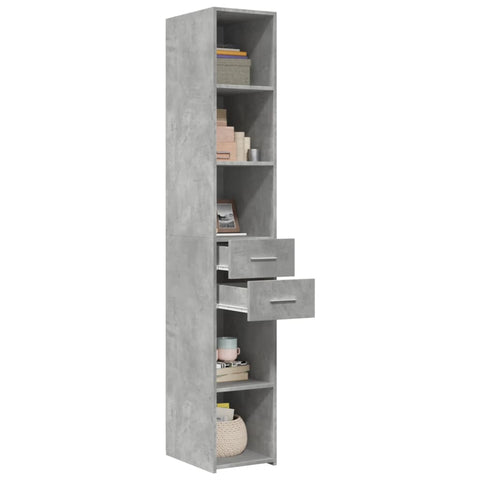 vidaXL Highboard Betongrau 30x42,5x185 cm Holzwerkstoff