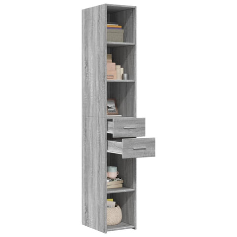 vidaXL Highboard Grau Sonoma 30x42,5x185 cm Holzwerkstoff