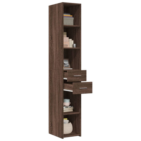 vidaXL Highboard Braun Eichen-Optik 30x42,5x185 cm Holzwerkstoff