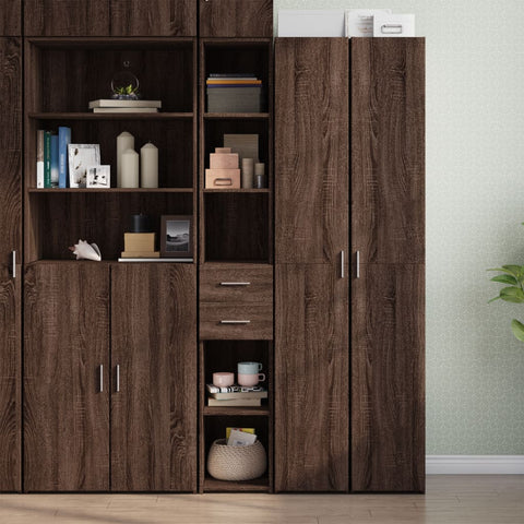 vidaXL Highboard Braun Eichen-Optik 30x42,5x185 cm Holzwerkstoff