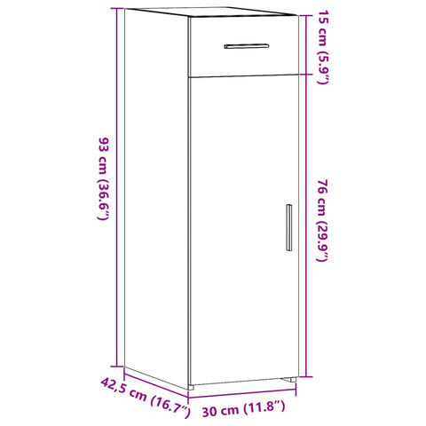 vidaXL Sideboard Betongrau 30x42,5x93 cm Holzwerkstoff