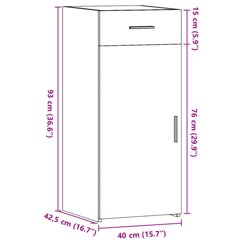 vidaXL Sideboard Schwarz 40x42,5x93 cm Holzwerkstoff