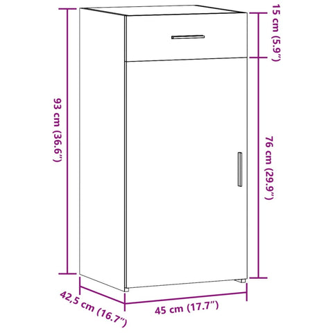 vidaXL Sideboard Weiß 45x42,5x93 cm Holzwerkstoff