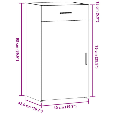 vidaXL Sideboard Weiß 50x42,5x93 cm Holzwerkstoff