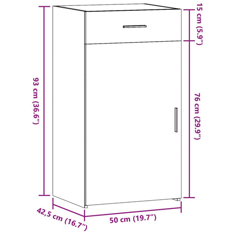 vidaXL Sideboard Schwarz 50x42,5x93 cm Holzwerkstoff