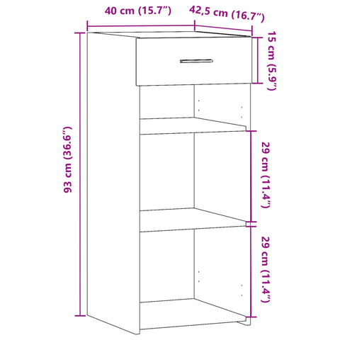 vidaXL Sideboard Schwarz 40x42,5x93 cm Holzwerkstoff