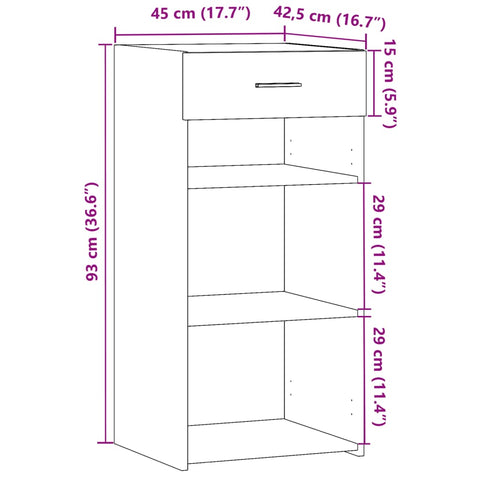 vidaXL Sideboard Schwarz 45x42,5x93 cm Holzwerkstoff