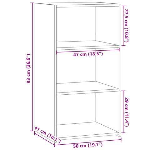 vidaXL Sideboard Sonoma-Eiche 50x41x93 cm Holzwerkstoff