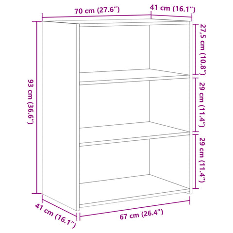 vidaXL Sideboard Schwarz 70x41x93 cm Holzwerkstoff