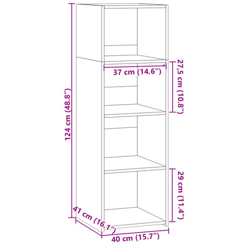 vidaXL Highboard Weiß 40x41x124 cm Holzwerkstoff