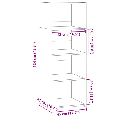 vidaXL Highboard Weiß 45x41x124 cm Holzwerkstoff